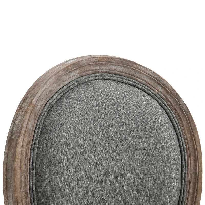 HOMCOM Antique Dining Chairs, Set of 2 Elegant French-Style w/ Wood Frame Foam Seats Foot Pads Carved Legs Vintage Back