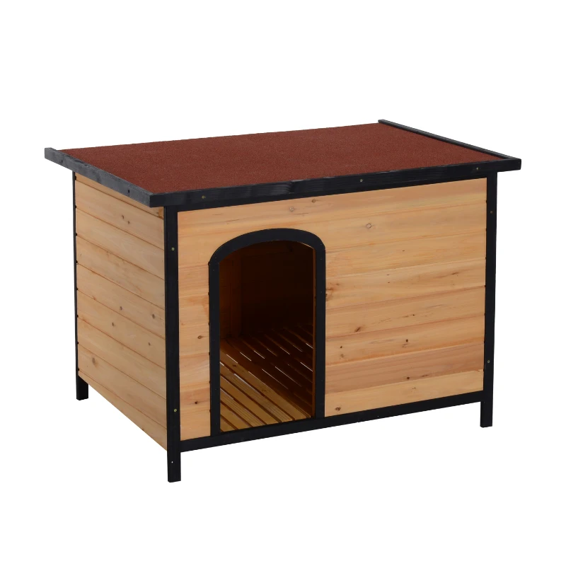 PawHut 116Lx79Wx82 H cm Elevated Pet House W/Opening Roof-Wood