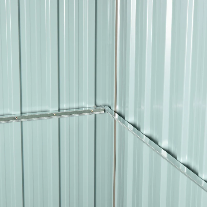 Outsunny 8x6ft Corrugated Steel Plate Garden Shed w/ Window Grey