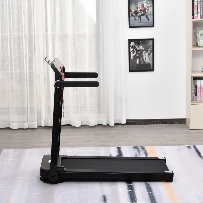 HOMCOM 500W Foldable Steel Motorised Treadmill w/ LCD Monitor Black