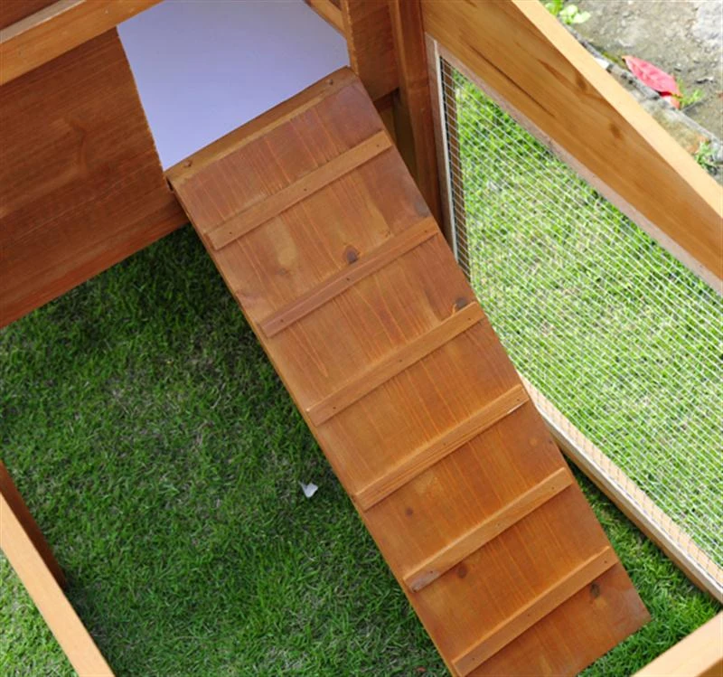 Pawhut Wooden Rabbit Hutch House, 215x63x100 cm