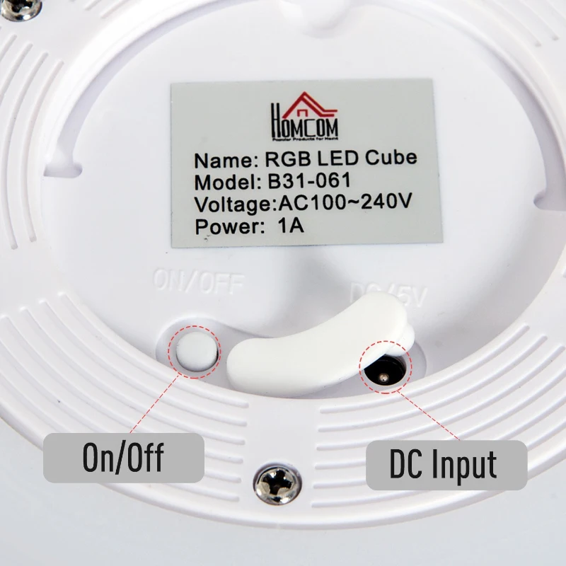 HOMCOM LED Glowing Cube Lamp