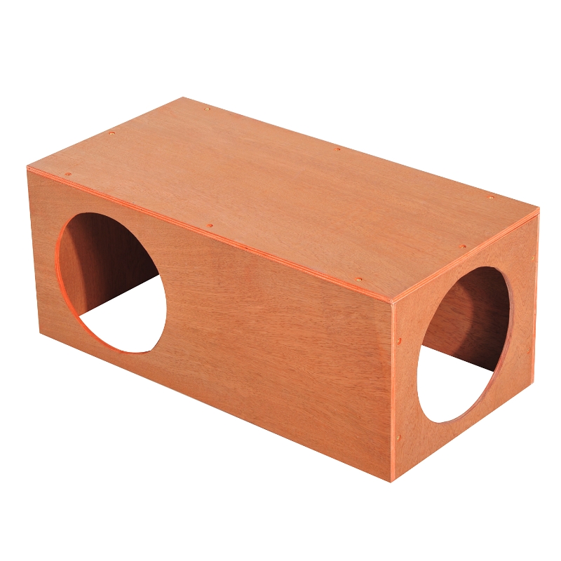 Pawhut 60L×30W×25H cm MDF Cat House-Golden Red