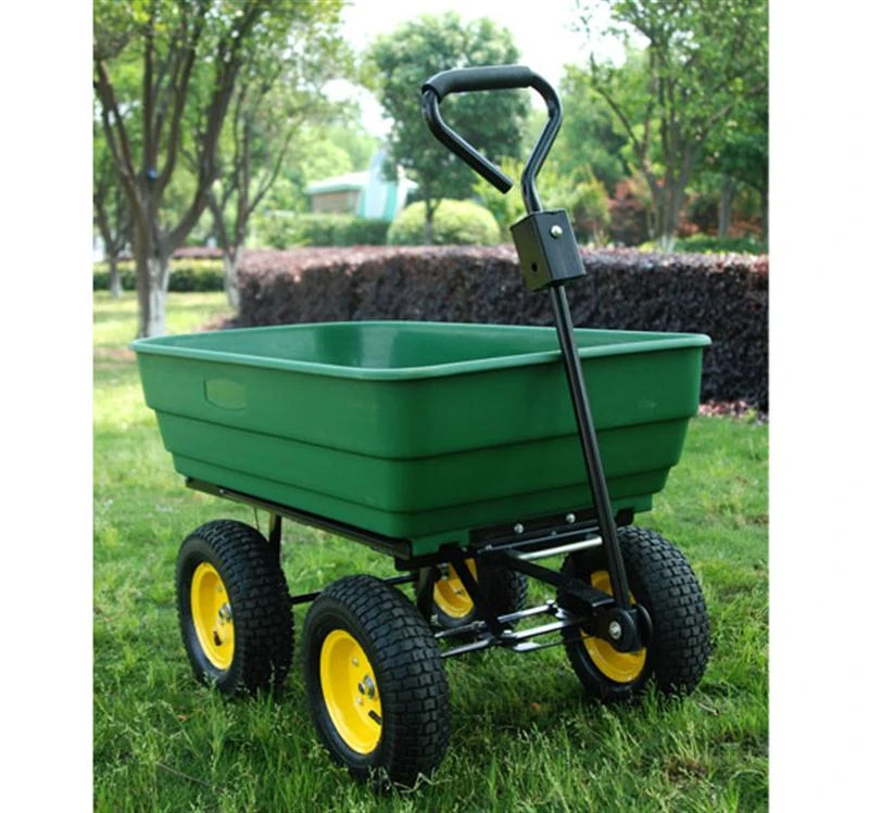 Outsunny Heavy Duty 4 Wheel Trolley, 125L-Dark Green