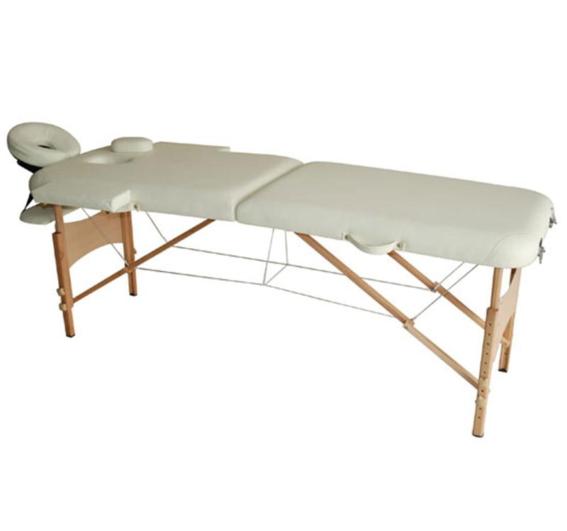 HOMCOM Portable Folding Massage Table, 2 Sections-Cream