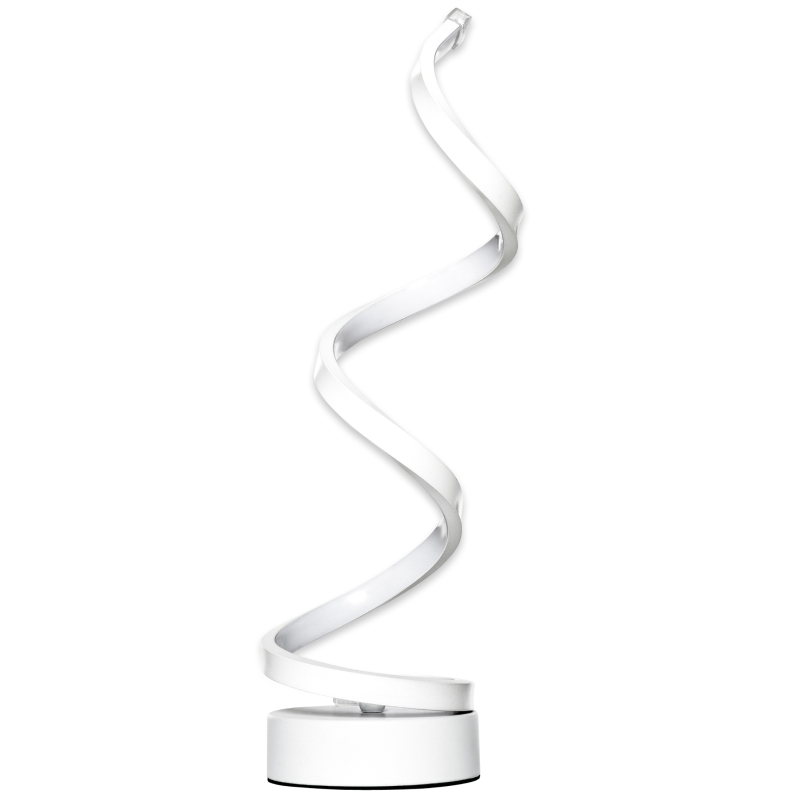 HOMCOM Wave-Shaped LED Table Lamp with Round Base for Home Office White