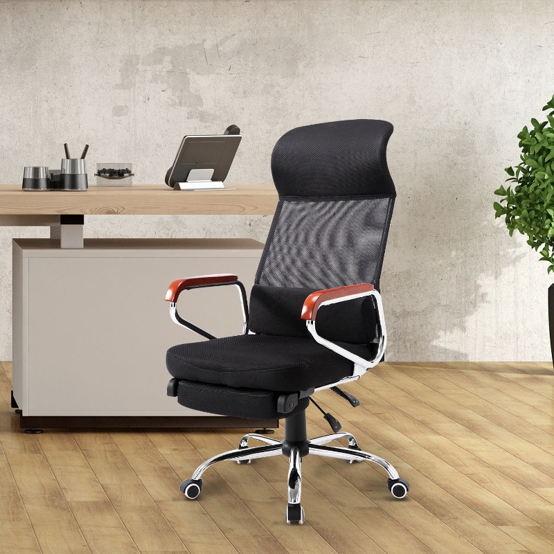 Mesh Chair Swivel Black Office Seat Adjustable Footrest High Back Comfortaosom.ie