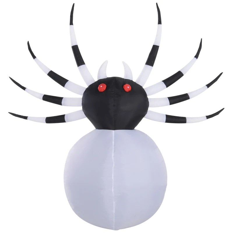 HOMCOM Inflatable Halloween Spider Outdoor Decoration w/ LED Lights 200cm