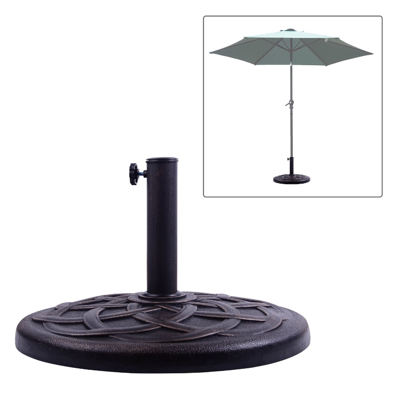 Outsunny Umbrella Base for Φ38mm and Φ48mm Poles, Resin-Bronze