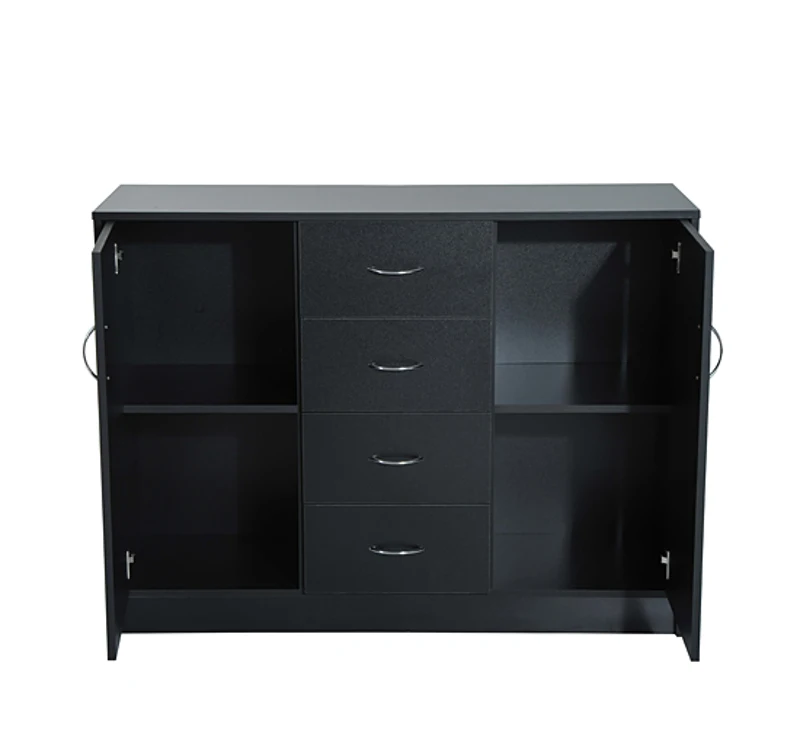 HOMCOM 120Wx40Dx90H cm Drawer Cabinet-Black