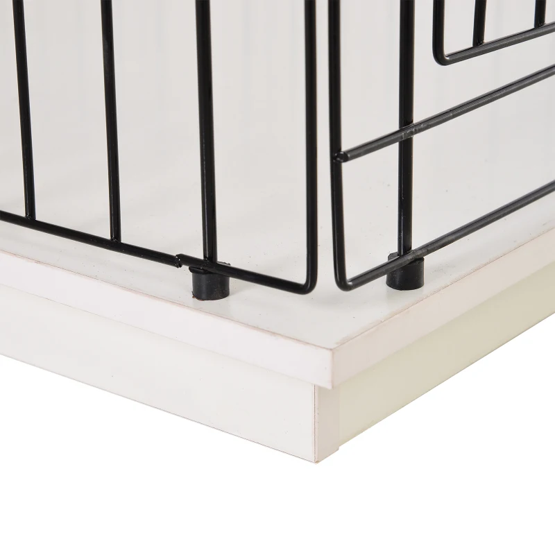 PawHut 35" MDF Base Metal Wire 2-Door Small Pet Cage White