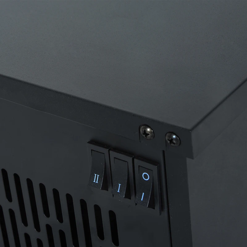 HOMCOM Fire Wood LED Flame Electric Fireplace-Black