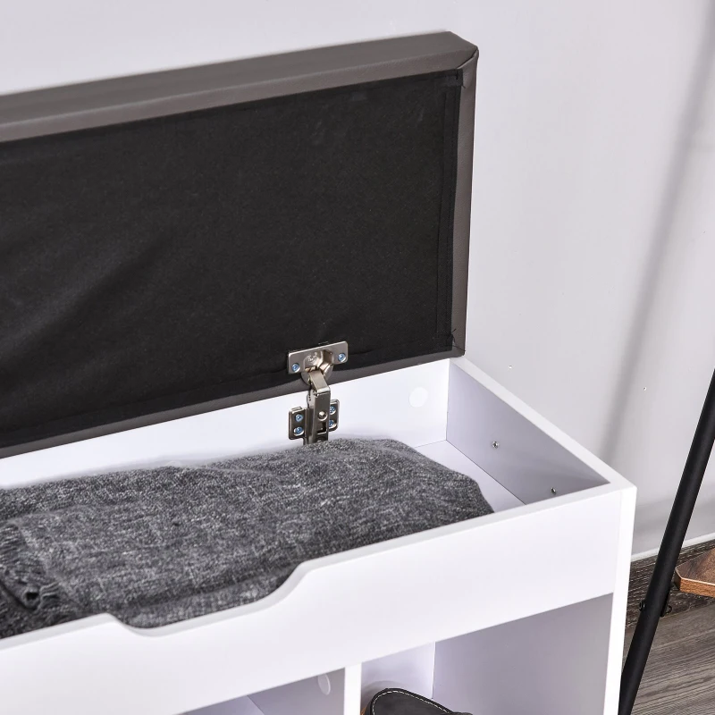 HOMCOM MDF Entry Way Shoe Storage Ottoman White