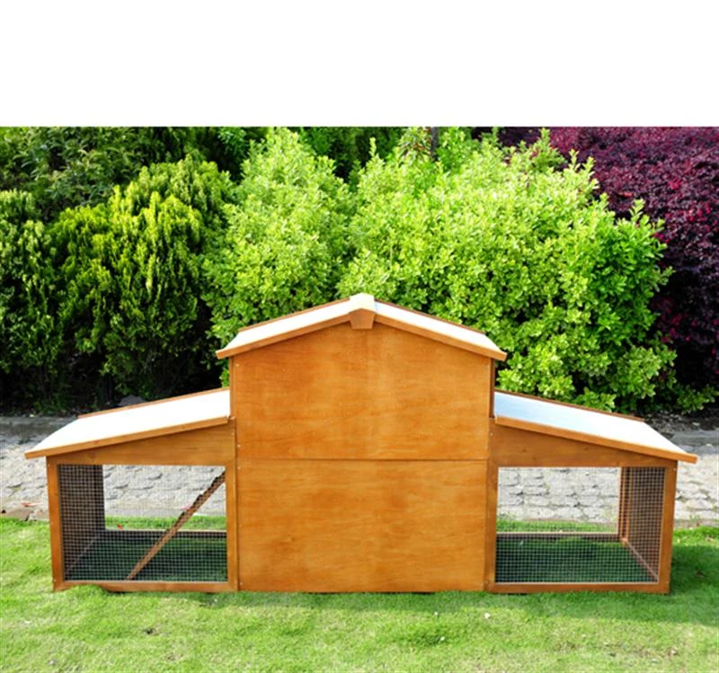 Pawhut Wooden Rabbit Hutch House, 215x63x100 cm