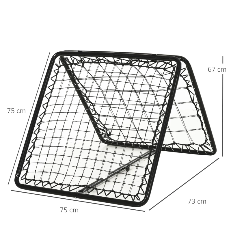 HOMCOM Double-Sided Rebounder Net with Adjustable Angles, Training Aid Target Goal Kickback Net for Football, Baseball, Basketball