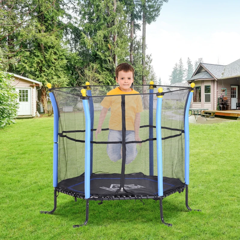 HOMCOM Mini Trampoline, 5ft-Blue