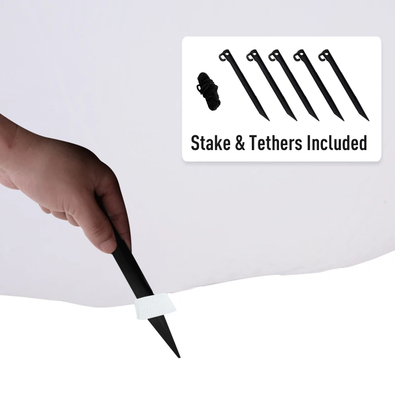 HOMCOM Christmas Inflatable Snowman and Penguins Outdoor Home Seasonal Decoration w/ LED Light