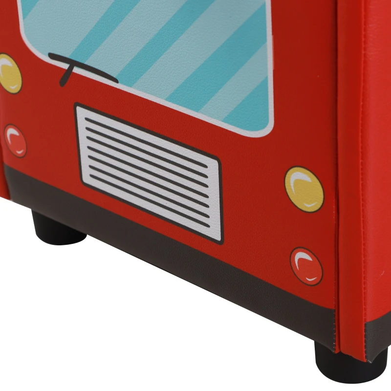 HOMCOM Kids PVC Collapsible Storage Bench Red