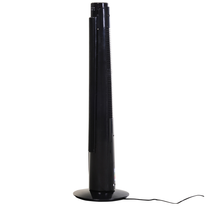HOMCOM ABS 3-Speed Oscillating Tower Fan w/ Remote Black