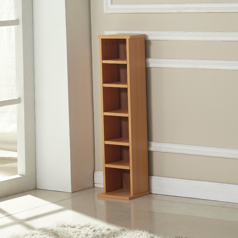 HOMCOM DVD CD Storage Shelf Rack Media Storage Unit 6 Shelves Racks ...