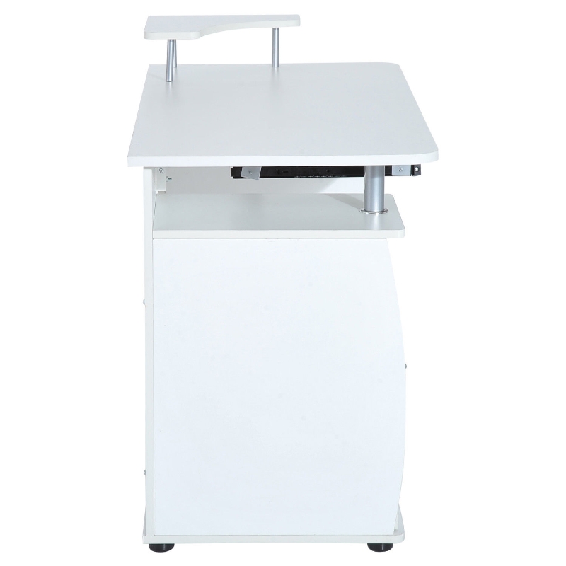 HOMCOM MDF Multi-Level Home Office Workstation Desk with Drawers White