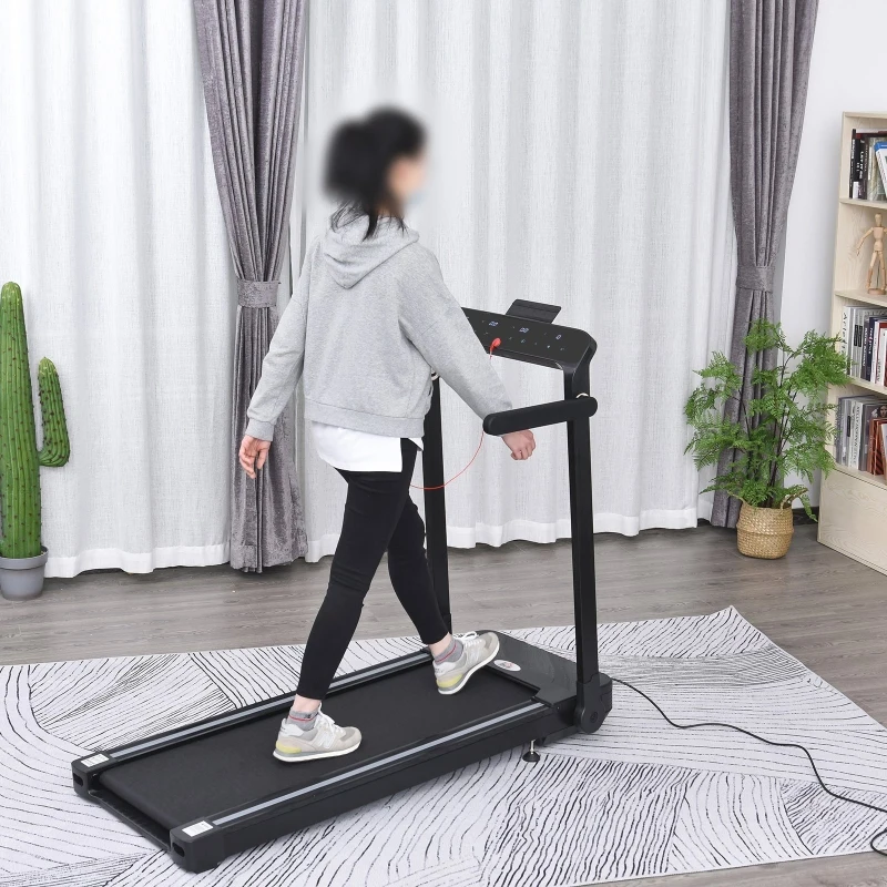 HOMCOM 600W Foldable Steel Motorised Treadmill Black