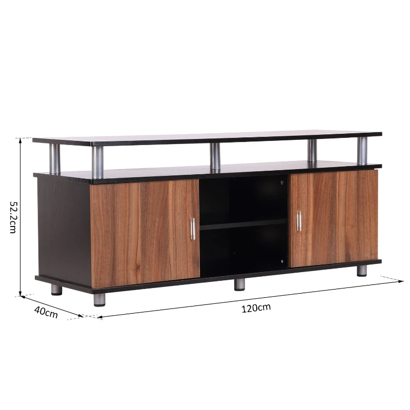 HOMCOM Particle Board TV Stand Media Centre Unit Wood Tone