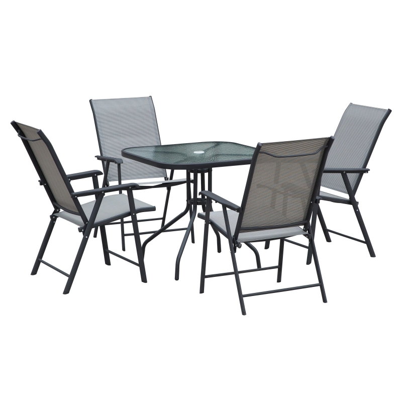 Outsunny Garden Patio Outdoor 5pcs Classic Outdoor Steel Frames Dining