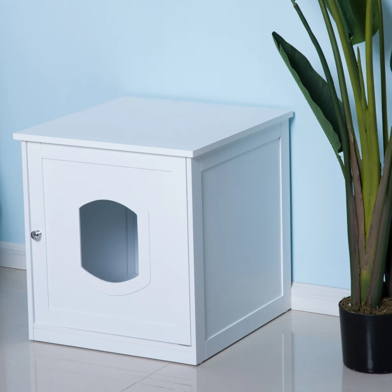 Pawhut Cat Litter House-White