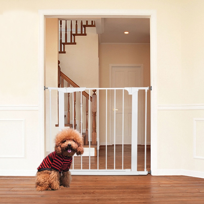 Pawhut Kids/Pet Adjustable Safety Fence, Steel/PlasticWhite aosom.ie