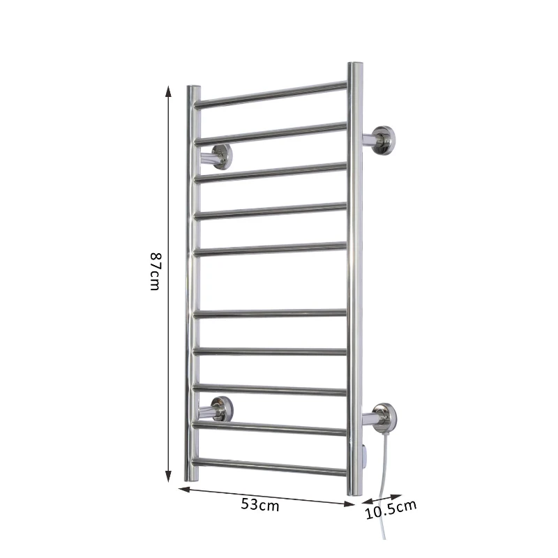 HOMCOM 53Wx10.5Dx87H cm Electric Heated Towel Rail-Silver