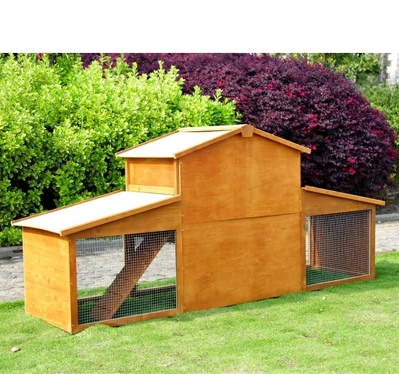 Pawhut Wooden Rabbit Hutch House, 215x63x100 cm