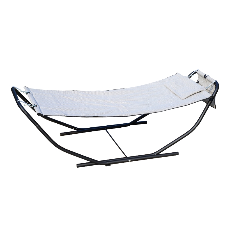 Outsunny Texteline Hammock Lounge W/PillowGrey aosom.ie