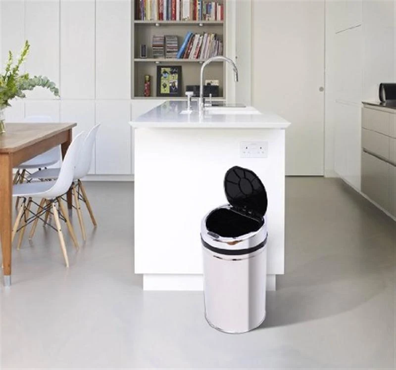 HOMCOM 30L Stainless Steel Sensor Trash Can W/ Bucket-Chrome