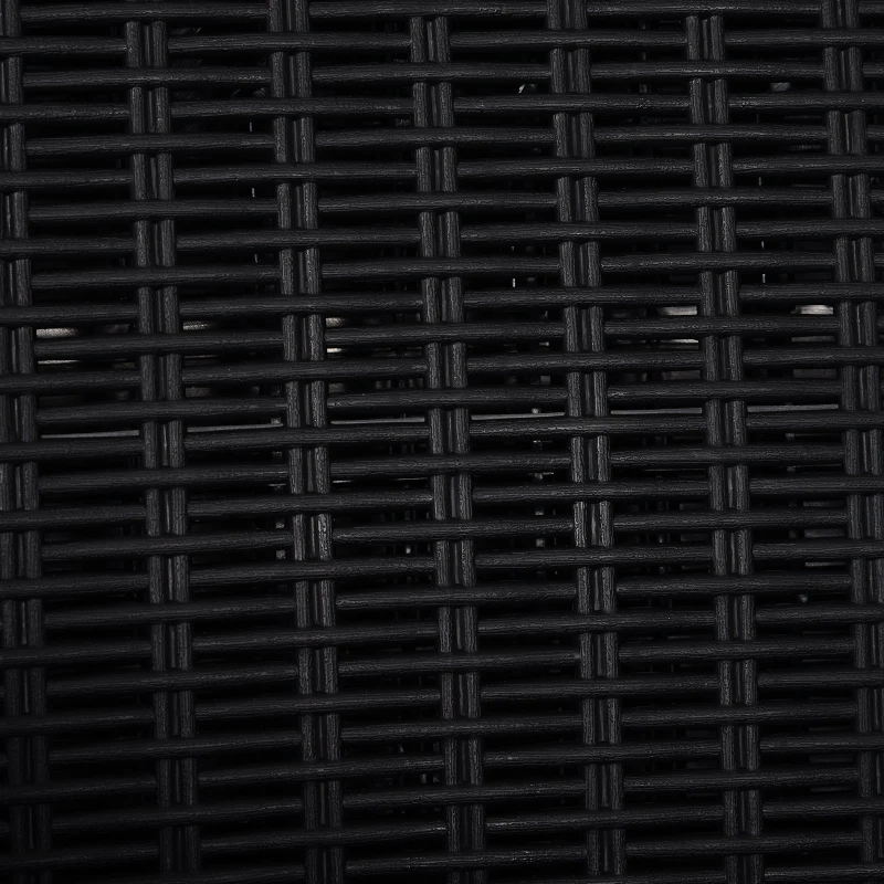 Outsunny 4-Seater Outdoor Garden PP Rattan Effect Furniture Set w/ Cushion Black