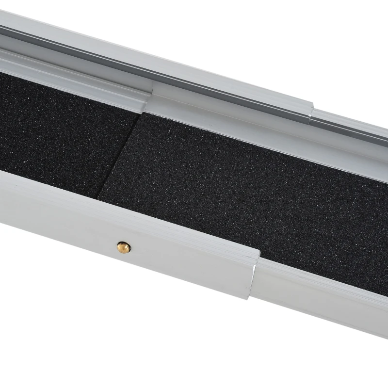 HOMCOM 2-piece 6 FT Wheelchair Ramp Lightweight Retractable Aluminum Skidproof PVC Carpeted
