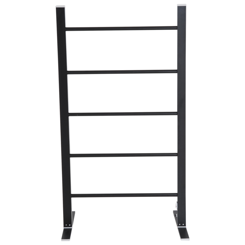 HOMCOM Aluminium Electric Clothing Rack Free Standing Dryers Airer 5 Heated rail 100W Black Bathroom