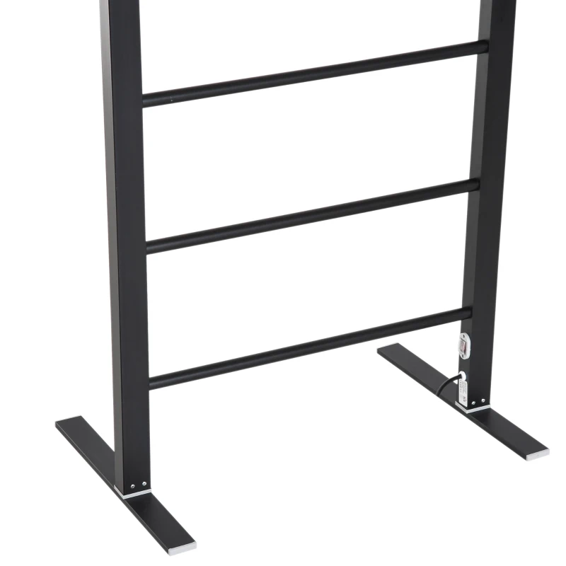 HOMCOM Aluminium Electric Clothing Rack Free Standing Dryers Airer 5 Heated rail 100W Black Bathroom