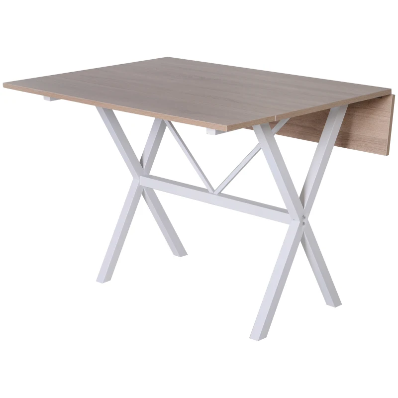 HOMCOM Folding Dining Table MDF Top Metal Frame 6 Person Brown