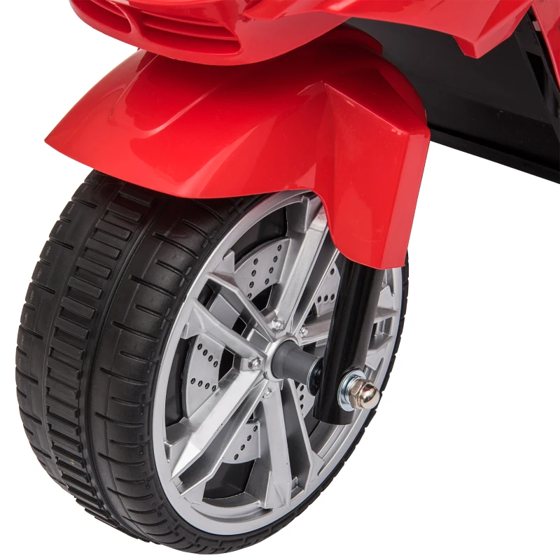 HOMCOM Remote Ride-On Motorcycle Bike Car Rechargeable Battery Forward Lights Music Player w/ Seat Belt Glossy Red