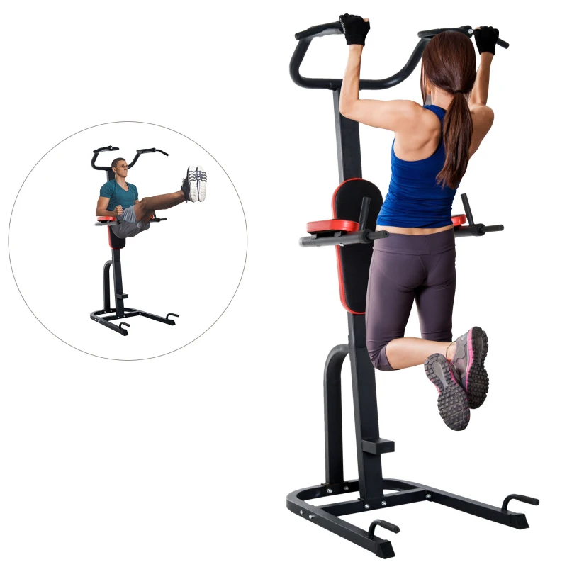 HOMCOM 4 in 1 Power Tower Multi Function Station-Black/Red