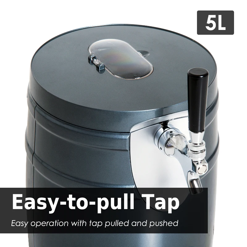 HOMCOM Electric Beer Dispenser, 5 Litre-Black