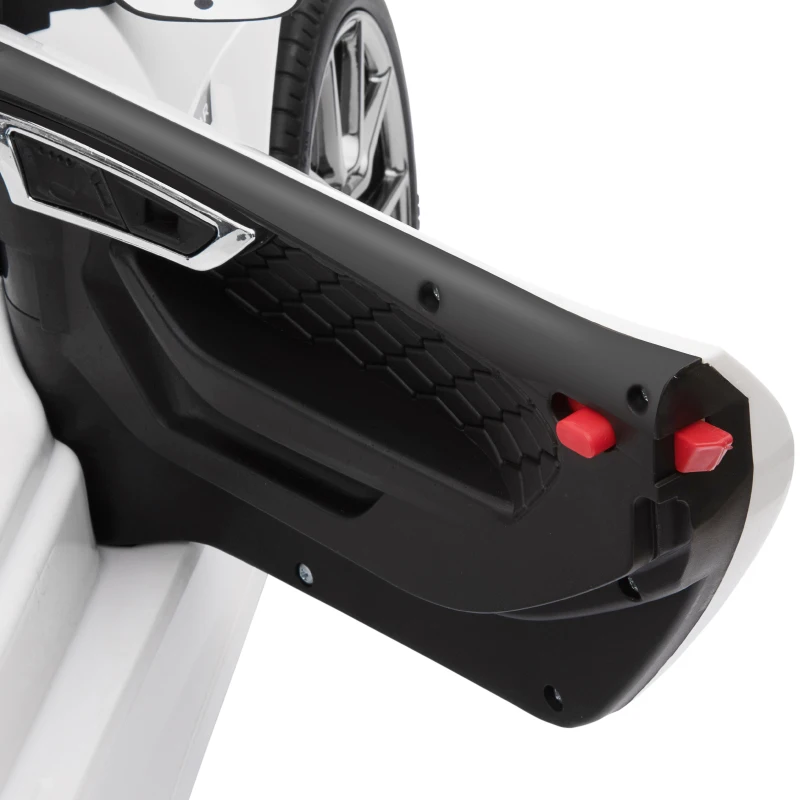 HOMCOM 6V Rechargeable Battery Ride-On Car Licensed Jaguar F-type SVR Forward Reverse Lights Horn Music Player w/ Seat Belt White