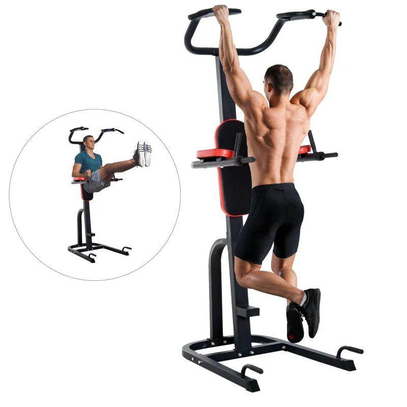 HOMCOM 4 in 1 Power Tower Multi Function Station-Black/Red