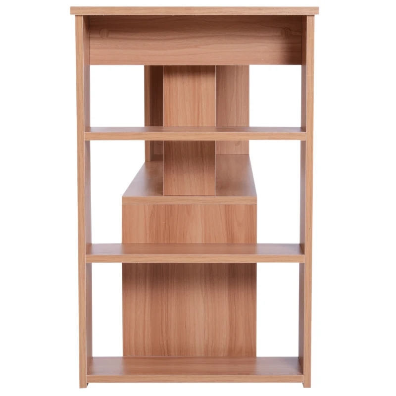 HOMCOM 360° Rotating L-Shaped Corner Desk Storage Shelf Combo