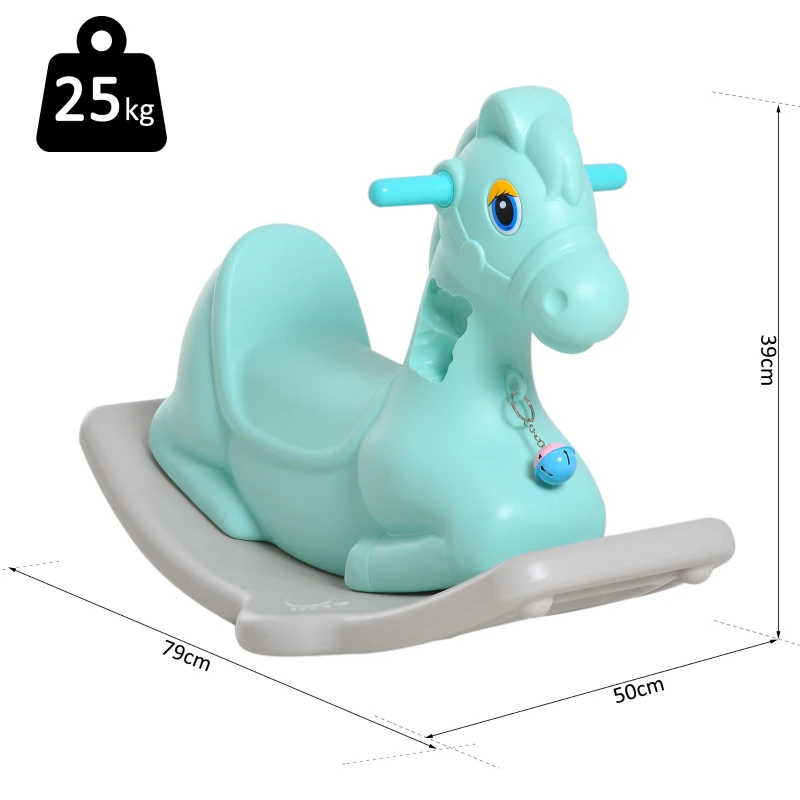 HOMCOM  Baby Horse Rocker Kids Rocking Horse Plastic Ride On Horse Kids Rocking Ride On Toy Rocker Toddler Balance Training - Green