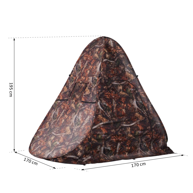Outsunny 77" Pop Up Hunting Tent Ground Blind Outdoor Hide Bird Watching Window