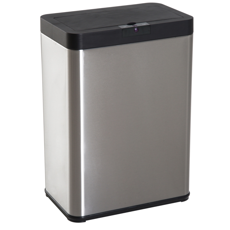Dustbin Waste Bin Automatic Motion Sensor Lid Silver Stainless