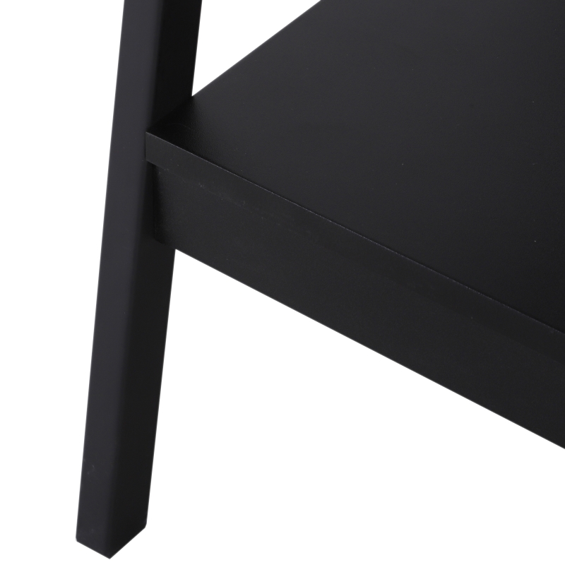 HOMCOM Set of 2 Bookshelf 4-Tier Ladder Bookcase Storage Rack Stand Plant Display Black