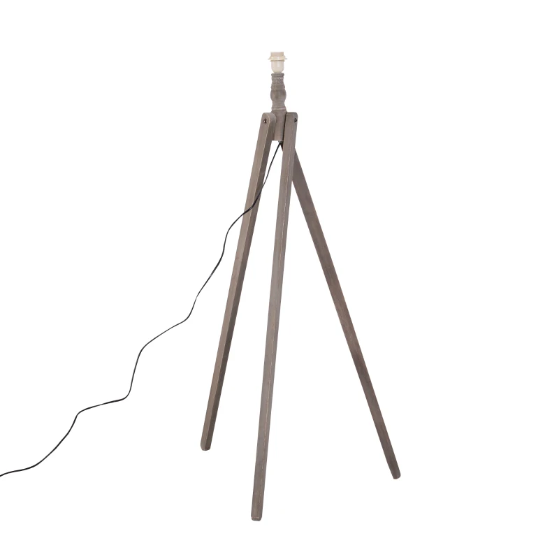 HOMCOM Free Standing Floor Lamp Bedside Light Tripod Holder Storage Shelf Linen Shade